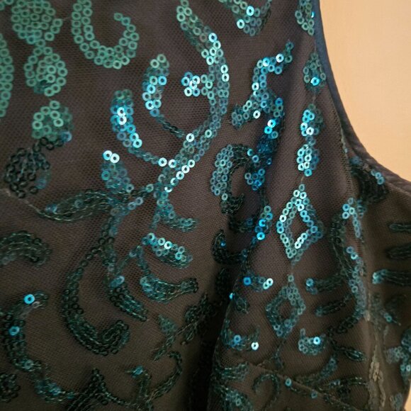 Vince Camuto Sequined Sheath Dress Emerald Green Size 14 - Picture 6 of 8
